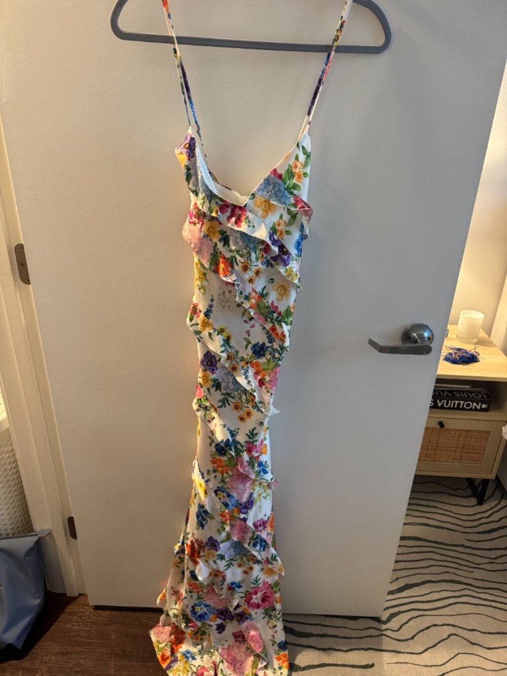 Show Me Your Mumu, Romance Ruffle Dress in Ivory Botanical Floral, New With Tags - Picture 2 of 3